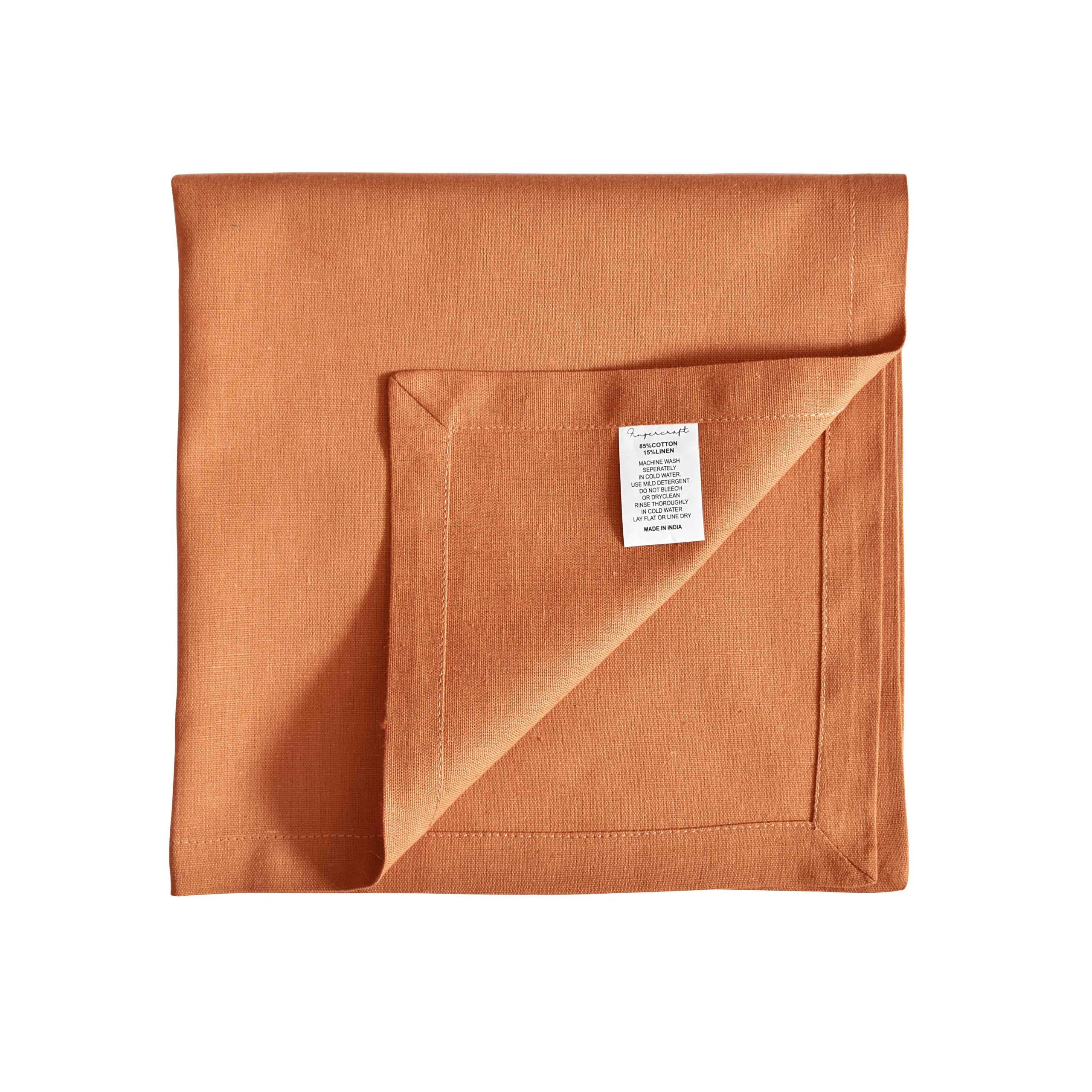 Fingercraft Dinner Cloth Table Napkin, Set of 12, Size 18in x 18 in, Solid  Brown