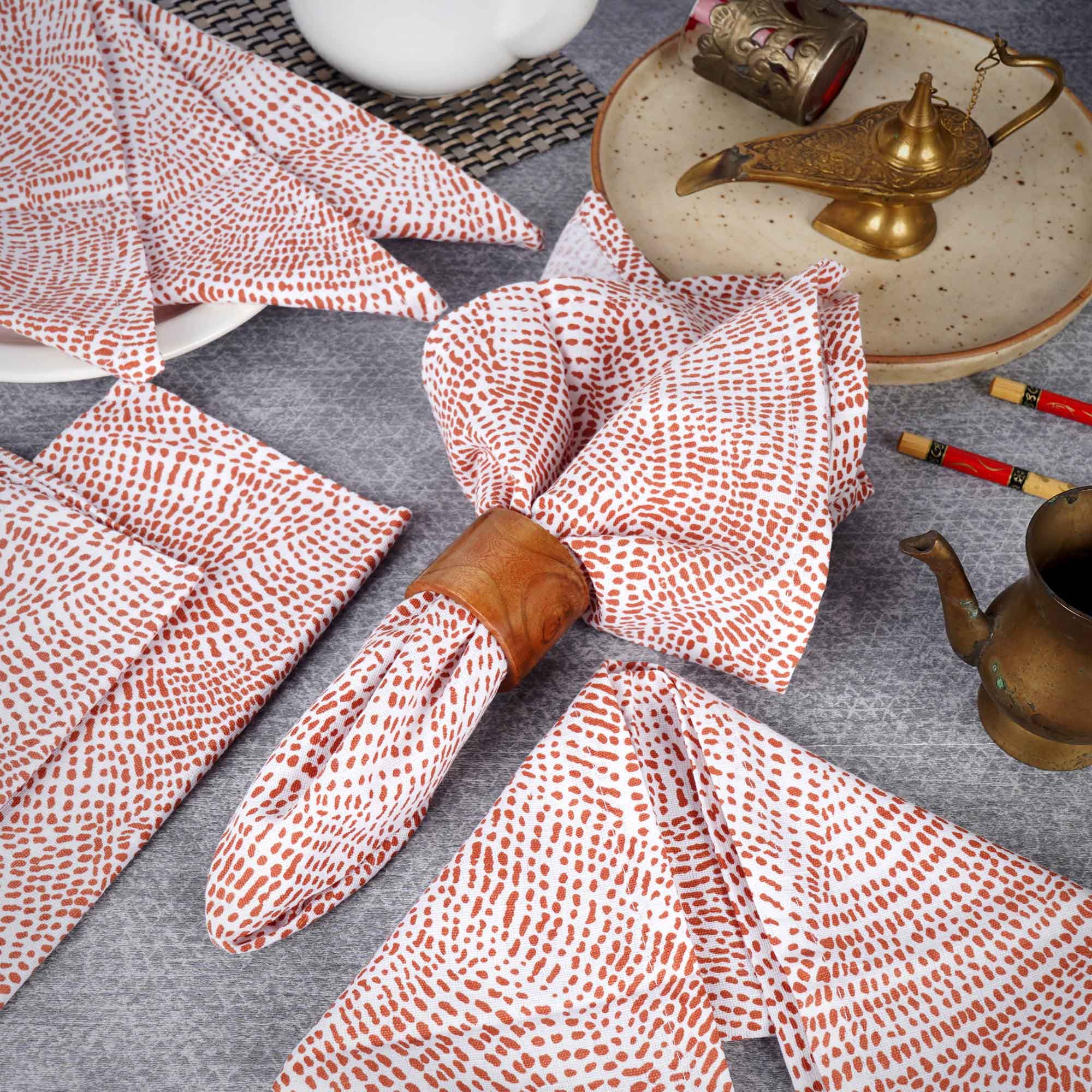 Fingercraft Printed Dinner Cloth Napkin, Cotton/Linen, Set of 12,  Multicolour,20